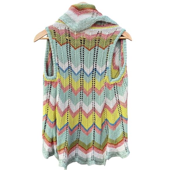 Rosie Neira Anthropologie Chevron Knit Open Front Cardigan Sweater XS/S Small - Picture 2 of 5